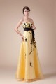 A-Line Strapless Black Yellow Long Prom Evening Dresses ED010799 A-Line Strapless Black Yellow Long Prom Evening Dresses ED010799