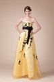 A-Line Strapless Black Yellow Long Prom Evening Dresses ED010799 A-Line Strapless Black Yellow Long Prom Evening Dresses ED010799