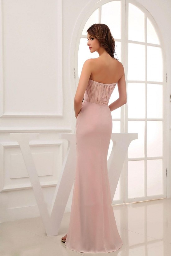 Sheath Strapless Split-Front Long Chiffon Prom Evening Dresses ED010808 Sheath Strapless Split-Front Long Chiffon Prom Evening Dresses ED010808
