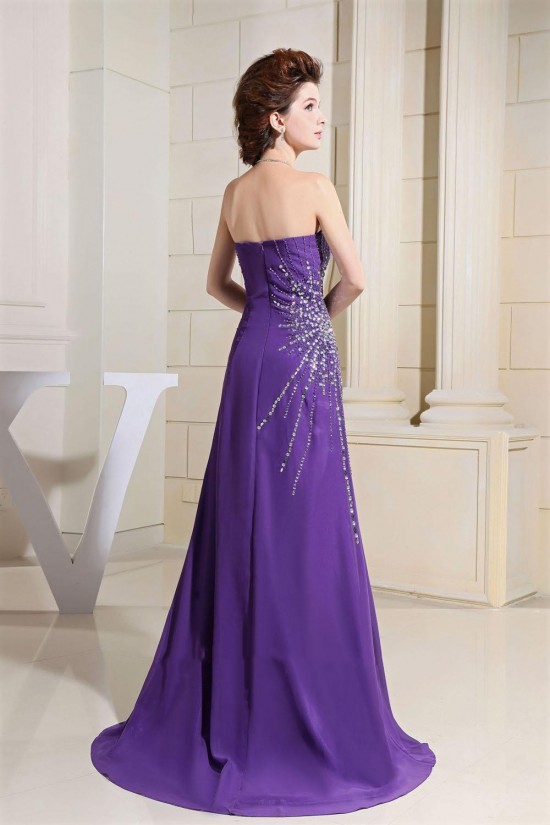 A-Line Sweetheart Beaded Long Purple Chiffon Prom Evening Dresses ED010810 A-Line Sweetheart Beaded Long Purple Chiffon Prom Evening Dresses ED010810
