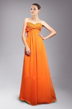 Empire Spaghetti Strap Long Chiffon Prom Evening Dresses Maternity Evening Dresses ED010811