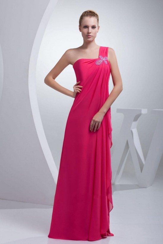 Sheath/Column One-Shoulder Long Chiffon Prom Evening Dresses ED010814 Sheath/Column One-Shoulder Long Chiffon Prom Evening Dresses ED010814