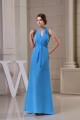 A-Line Halter Long Blue Chiffon Prom Evening Bridesmaid Dresses ED010819