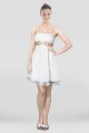 A-Line Short Spaghetti Strap White Chiffon Prom Evening Dresses ED010822