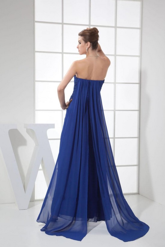 Long Blue Chiffon Prom Evening Dresses Sweetheart Split-Front ED010825 Long Blue Chiffon Prom Evening Dresses Sweetheart Split-Front ED010825