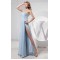 Sheath One-Shoulder Beaded Split-Front Long Chiffon Prom Evening Dresses ED010830