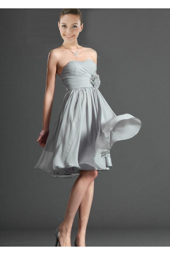 A-Line Sweetheart Short Chiffon Prom Evening Dresses Bridesmaid Dresses ED010832