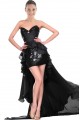 High Low Sweetheart Black Sequins Cocktail Prom Evening Dresses ED010833