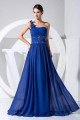 A-Line One-Shoulder Beaded Long Blue Chiffon Prom Evening Dresses ED010837 A-Line One-Shoulder Beaded Long Blue Chiffon Prom Evening Dresses ED010837