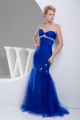 Trumpet/Mermaid Sweetheart Beaded Long Blue Prom Evening Dresses ED010838