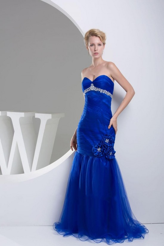 Trumpet/Mermaid Sweetheart Beaded Long Blue Prom Evening Dresses ED010838 Trumpet/Mermaid Sweetheart Beaded Long Blue Prom Evening Dresses ED010838