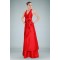 A-Line Halter V-Neck Long Red Prom Evening Dresses ED010839
