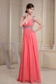 A-Line Beaded Straps Sleeveless Long Chiffon Prom Evening Dresses ED010845