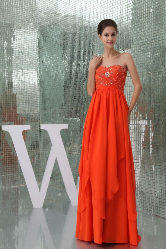 A-Line Sweetheart Beaded Long Chiffon Prom Evening Dresses ED010849 A-Line Sweetheart Beaded Long Chiffon Prom Evening Dresses ED010849