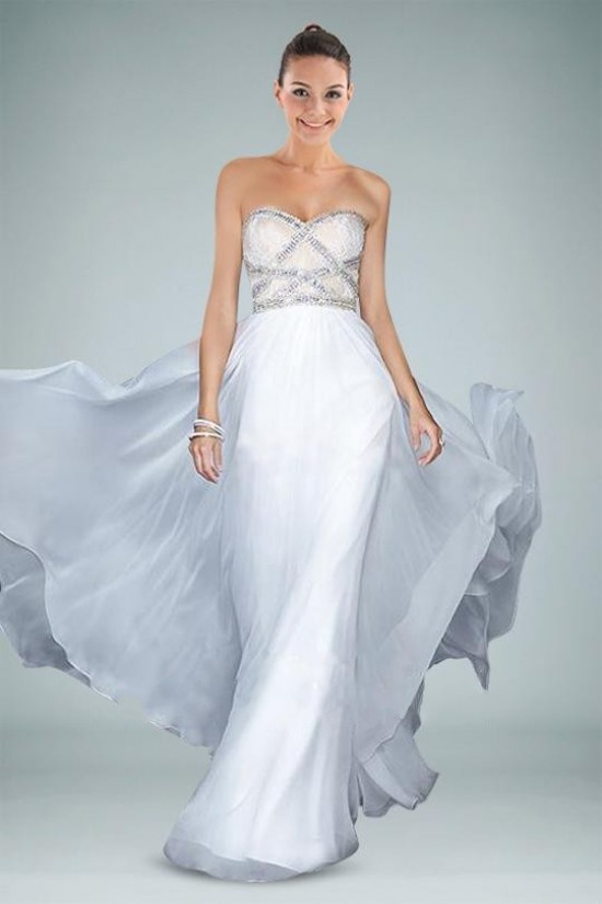 A-Line Sweetheart White Beaded Long Chiffon Prom Evening Formal Dresses ED010858 A-Line Sweetheart White Beaded Long Chiffon Prom Evening Formal Dresses ED010858