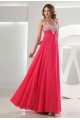 A-Line Spaghetti Strap Beaded Long Chiffon Prom Evening Formal Dresses ED010859