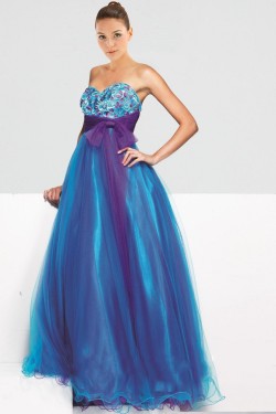 Modest Sweetheart Tulle Floor Length Prom Evening Formal Dresses ED010865