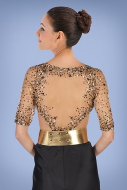 Sheath V-Neck Half Sleeve Beaded Long Prom Evening Formal Dresses ED010866