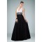 A-Line Halter Black White Long Prom Evening Formal Dresses ED010867