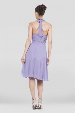 A-Line Halter Short Chiffon Bridesmaid Dresses ED010868