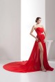 Sweetheart Long Red Chiffon Split Prom Evening Formal Dresses ED010872