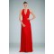 V-Neck Red Long Chiffon Prom Evening Formal Bridesmaid Dresses ED010874