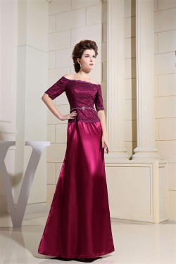 Off-the-Shoulder Short Sleeve Long Prom Evening Formal Dresses ED010875