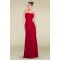 A-Line Strapless Red Long Chiffon Prom Evening Formal Dresses ED010880