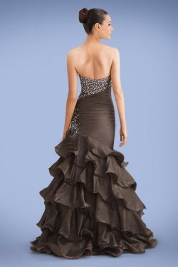 Trumpet/Mermaid Sweetheart Ruffle Beaded Long Prom Evening Formal Dresses ED010885