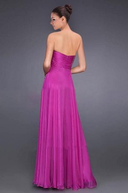 Empire Strapless Beaded Long Chiffon Prom Evening Formal Dresses ED010890