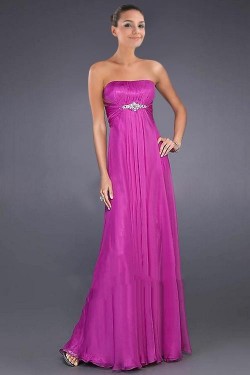 Empire Strapless Beaded Long Chiffon Prom Evening Formal Dresses ED010890