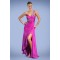 Sheath One-Shoulder Split-Front Beaded Long Chiffon Prom Evening Formal Dresses ED010893