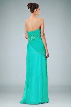 A-Line Strapless Long Chiffon Prom Evening Formal Dresses ED010894
