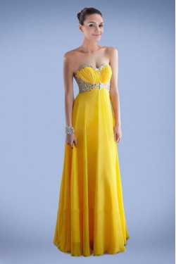 Empire Sweetheart Beaded Long Chiffon Prom Evening Formal Dresses ED010895