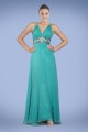 A-Line V-Neck Beaded Long Chiffon Prom Evening Formal Dresses ED010896