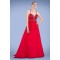 A-Line Spaghetti Strap Beaded Red Long Chiffon Prom Evening Formal Dresses ED010897