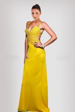 Sheath Beaded Long Chiffon Prom Evening Formal Dresses ED010899
