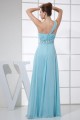 Empire One-Shoulder Beaded Blue Long Chiffon Prom Evening Formal Dresses Maternity Dresses ED010907