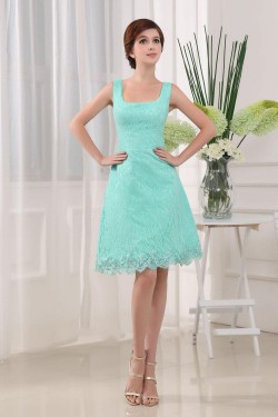A-Line Straps Short Lace Prom Evening Formal Dresses ED010910