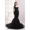 Trumpet/Mermaid Sweetheart Sweep Train Black Long Prom Evening Formal Dresses ED010912