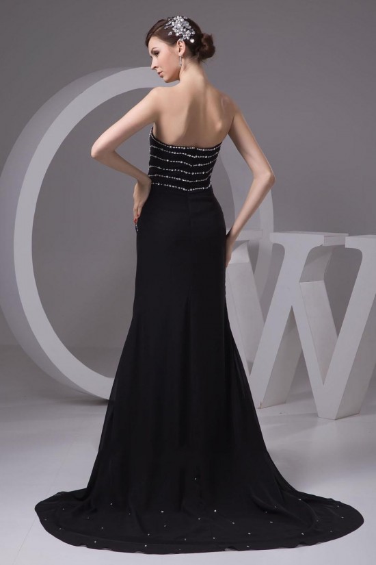 Beaded Sweetheart Split-Front Black Long Chiffon Prom Evening Formal Dresses ED010914 Beaded Sweetheart Split-Front Black Long Chiffon Prom Evening Formal Dresses ED010914