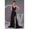 Beaded Sweetheart Split-Front Black Long Chiffon Prom Evening Formal Dresses ED010915