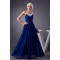 A-Line Beaded Blue Long Chiffon Prom Evening Formal Dresses ED010917
