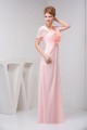 Sheath/Column Cap Sleeve Pink Long Chiffon Prom Evening Formal Dresses ED010918 Sheath/Column Cap Sleeve Pink Long Chiffon Prom Evening Formal Dresses ED010918