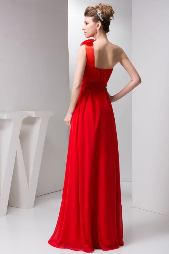 A-Line One-Shoulder Red Long Chiffon Prom Evening Formal Bridesmaid Dresses ED010919 A-Line One-Shoulder Red Long Chiffon Prom Evening Formal Bridesmaid Dresses ED010919