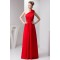 A-Line One-Shoulder Red Long Chiffon Prom Evening Formal Bridesmaid Dresses ED010919