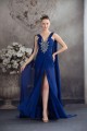 Sheath V-Neck Beaded Blue Long Chiffon Prom Evening Formal Dresses ED010931 Sheath V-Neck Beaded Blue Long Chiffon Prom Evening Formal Dresses ED010931