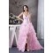 Halter Ruffle Long Pink Prom Evening Formal Dresses ED010933