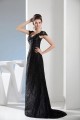 Long Black Cap Sleeve Beaded Lace Prom Evening Formal Dresses ED010935 Long Black Cap Sleeve Beaded Lace Prom Evening Formal Dresses ED010935