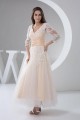 A-Line V-Neck Half Sleeve Applique Tulle Prom Evening Formal Dresses ED010943 A-Line V-Neck Half Sleeve Applique Tulle Prom Evening Formal Dresses ED010943